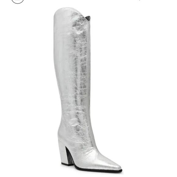 Steve Madden Shoes - NWOB Steve Madden Croft Silver Metallic Pointed Toe Knee High Boots Women’s 6M